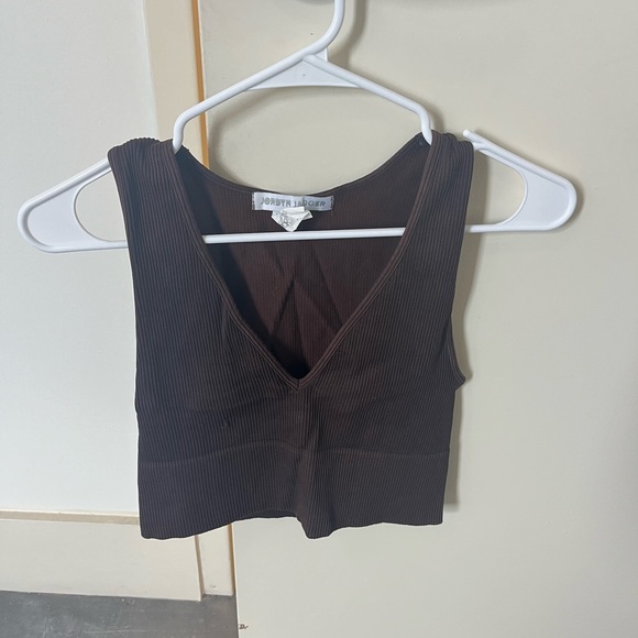JORDYN JAGGER BROWN CROP TOP - Picture 2 of 3